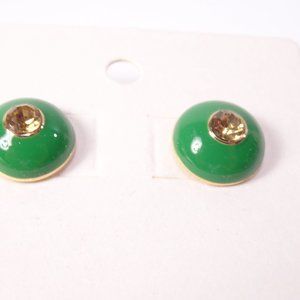 NWT Banana Republic  Enamel Crystal Bubble Earrings NWT 48 GREEN